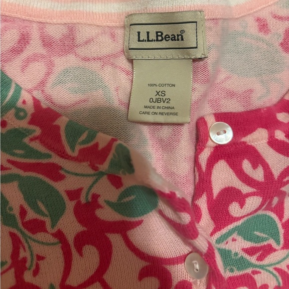 Women’s L.L. Bean Lobster & Crab Button Down Cardigan Size XS 100% Cotton - Picture 2 of 4